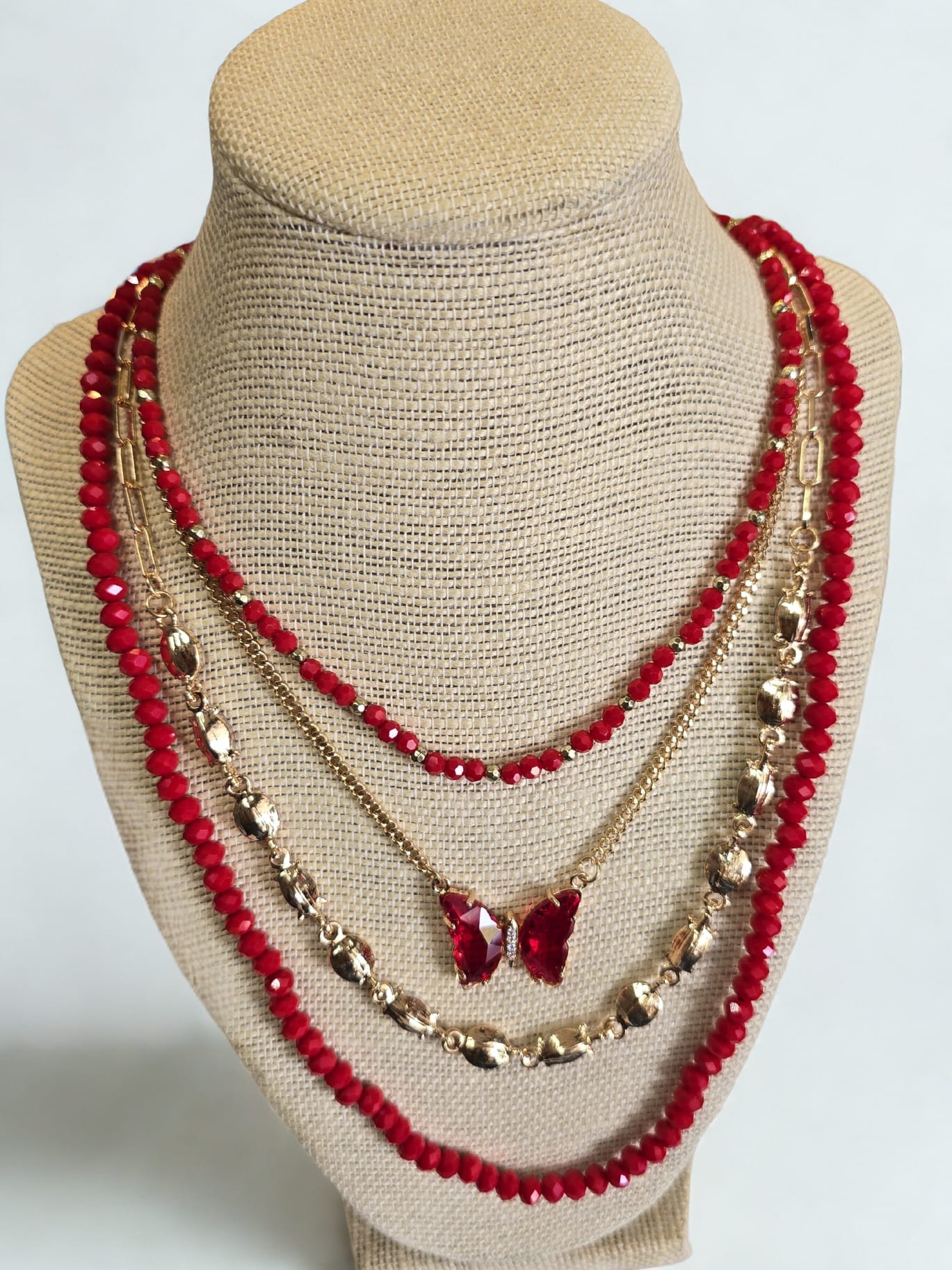 Butterfly Layered Necklace Set