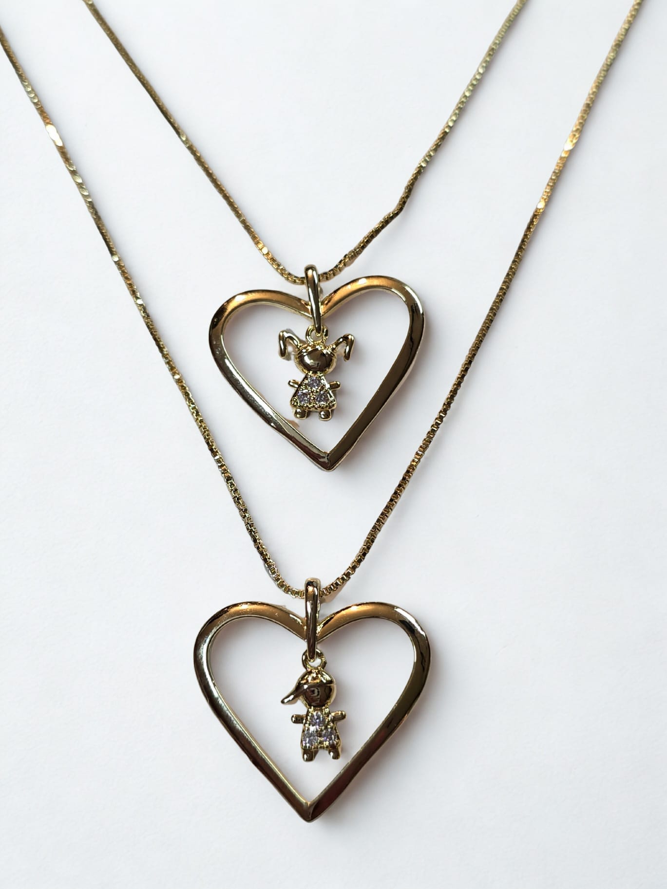 π Mommy & Me Heart Necklace Set