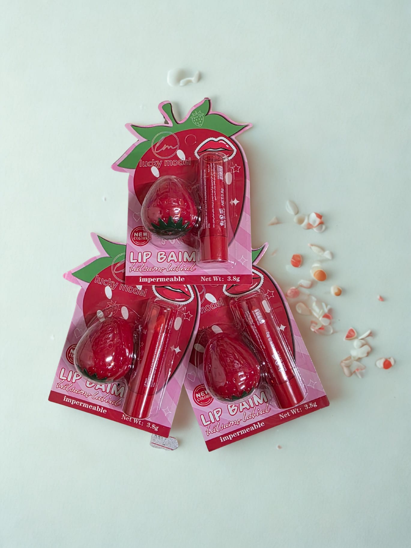 ✨ Strawberry Lip Balm Set – Lucky Model (2pcs)