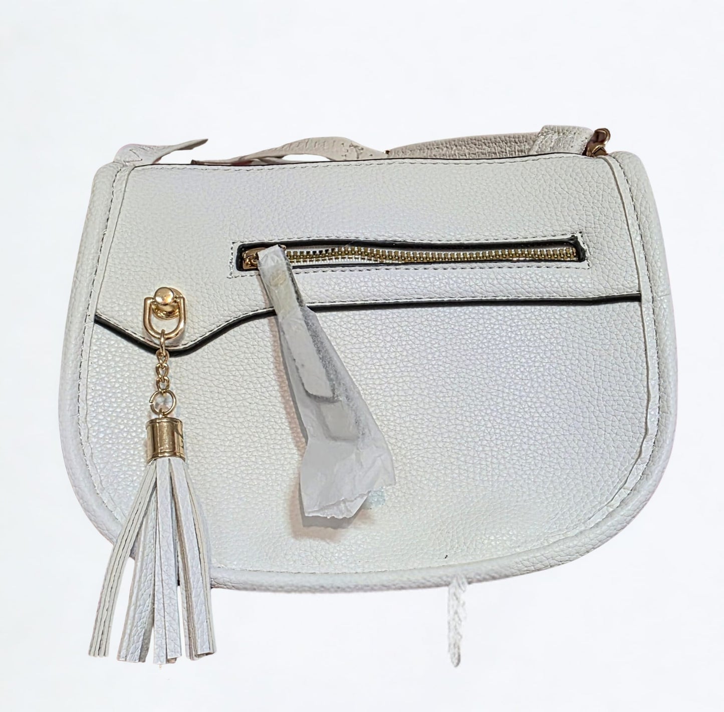 ✨ Elegant Vegan Leather Saddle Crossbody Bag with Tassel – Multiple Colors
