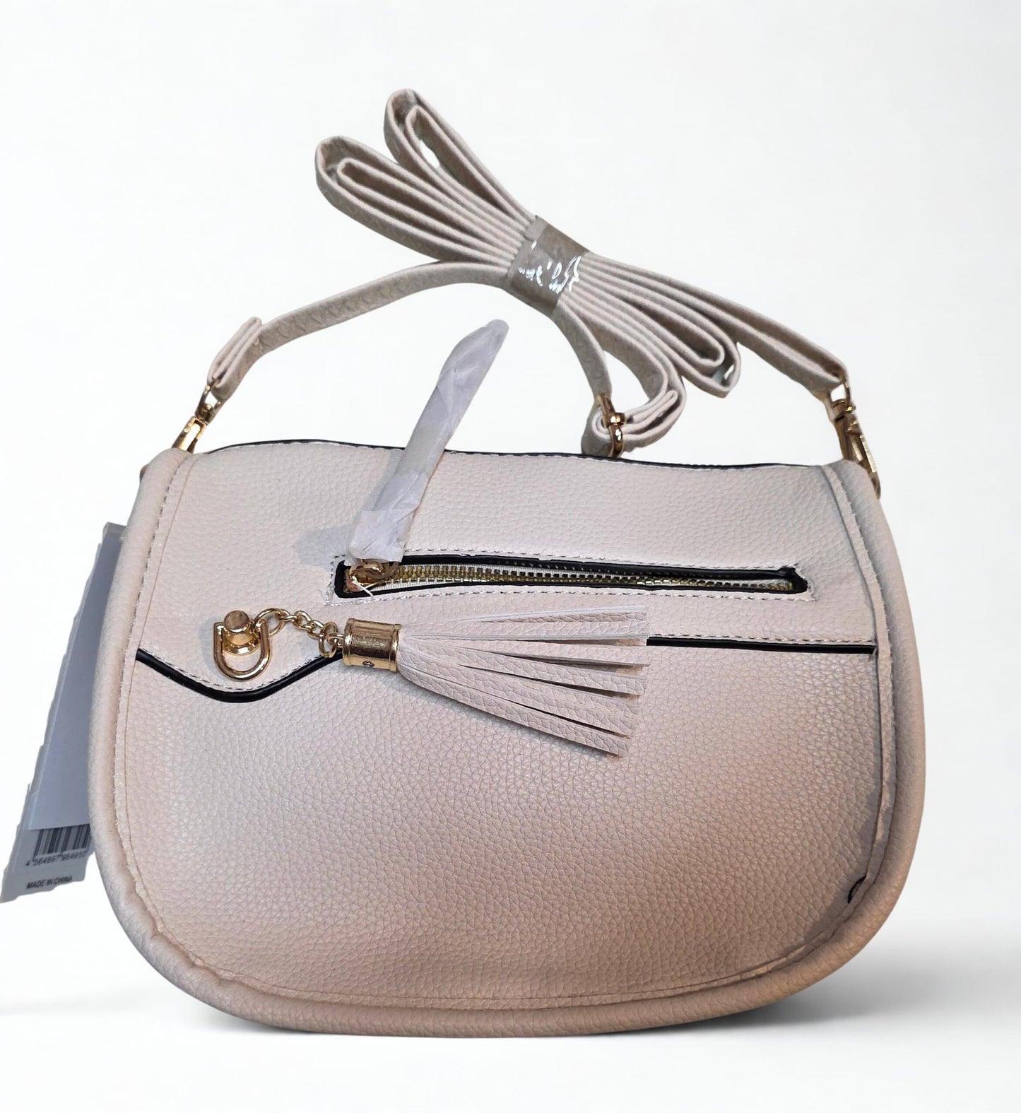 ✨ Elegant Vegan Leather Saddle Crossbody Bag with Tassel – Multiple Colors