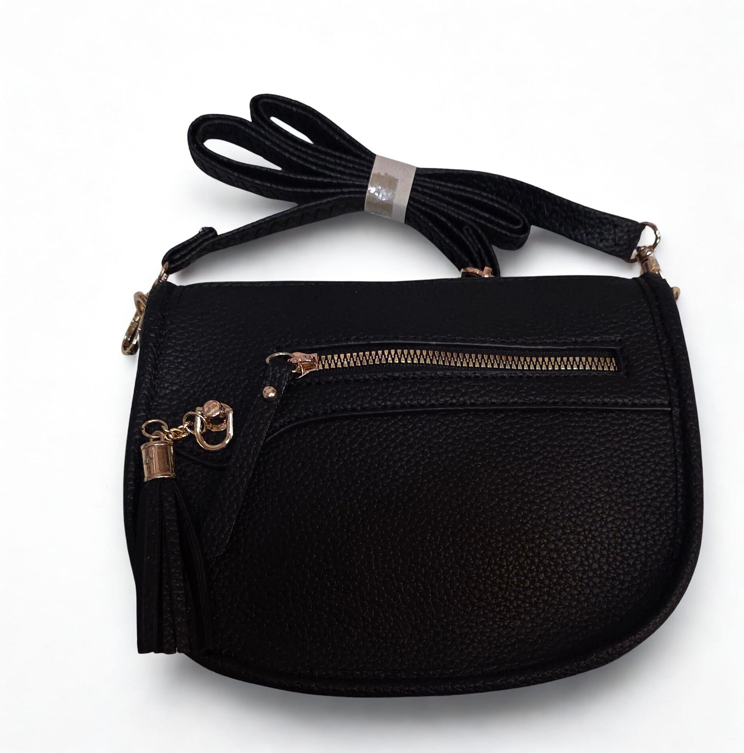 ✨ Elegant Vegan Leather Saddle Crossbody Bag with Tassel – Multiple Colors