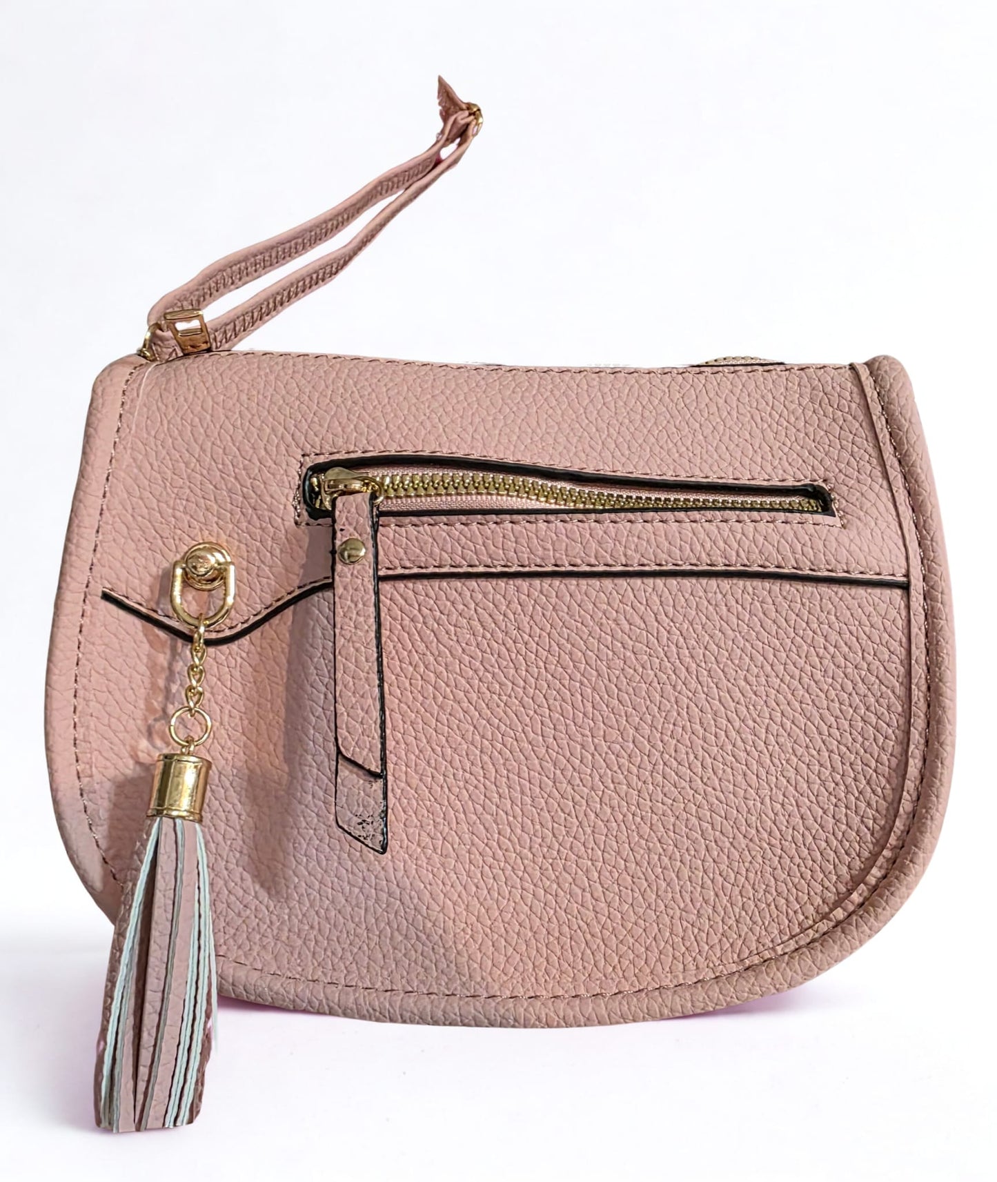 ✨ Elegant Vegan Leather Saddle Crossbody Bag with Tassel – Multiple Colors