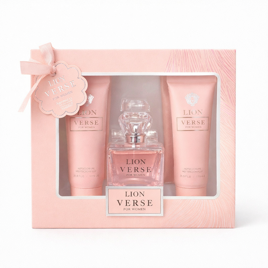 Lion Verse 🏳️⚧️ Set de regalo de 3 piezas de Eau de Parfum, gel de ducha y loción