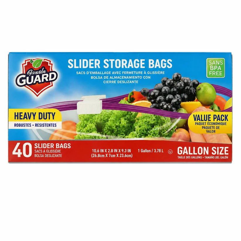 Guard Heavy Duty Gallon Slider Storage Bags – 40 Count