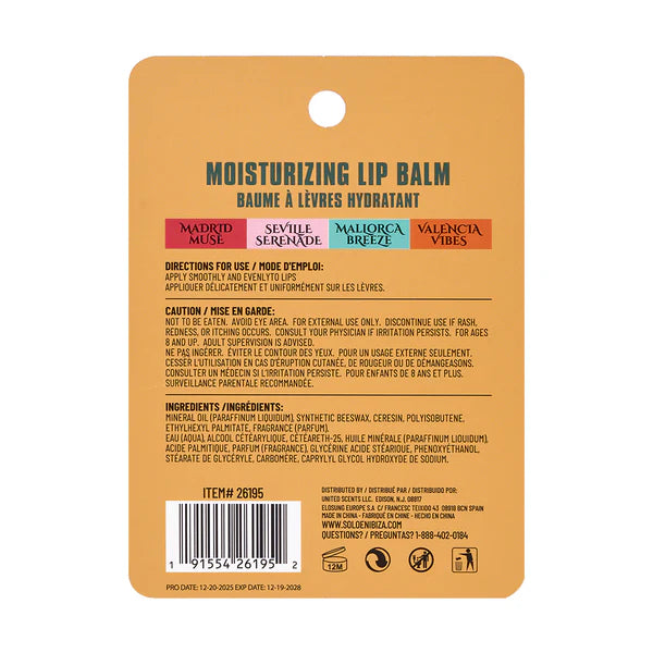 Moisturizing Lip Balm Set 4pk