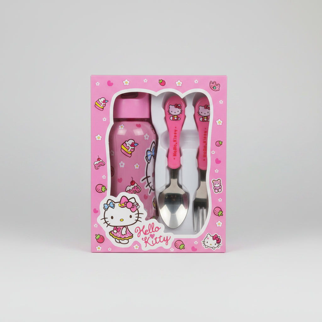 Kids Character Stainless Steel Bottle & Utensil Set