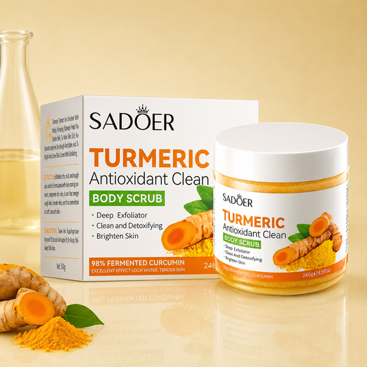 SADOER Turmeric Antioxidant Clean Body Scrub – 240g (8.5 oz)