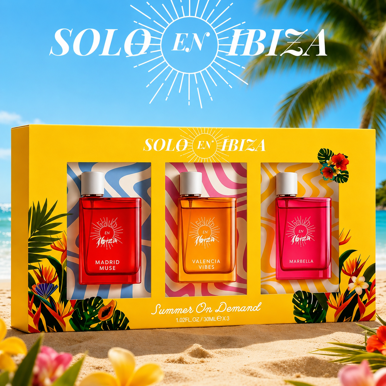 Estuche de regalo de perfume para mujer Solo En Ibiza - Spray Eau de Parfum de 3 x 30 ml