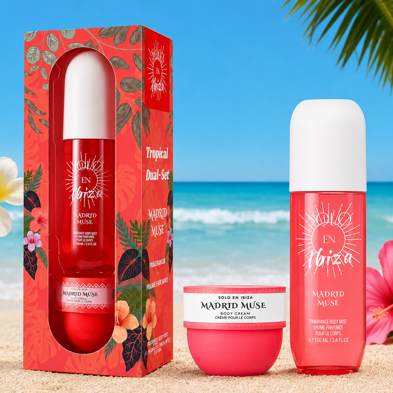 Set de 2 piezas Madrid Muse, caja de regalo con bruma perfumada y crema corporal Solo En Ibiza