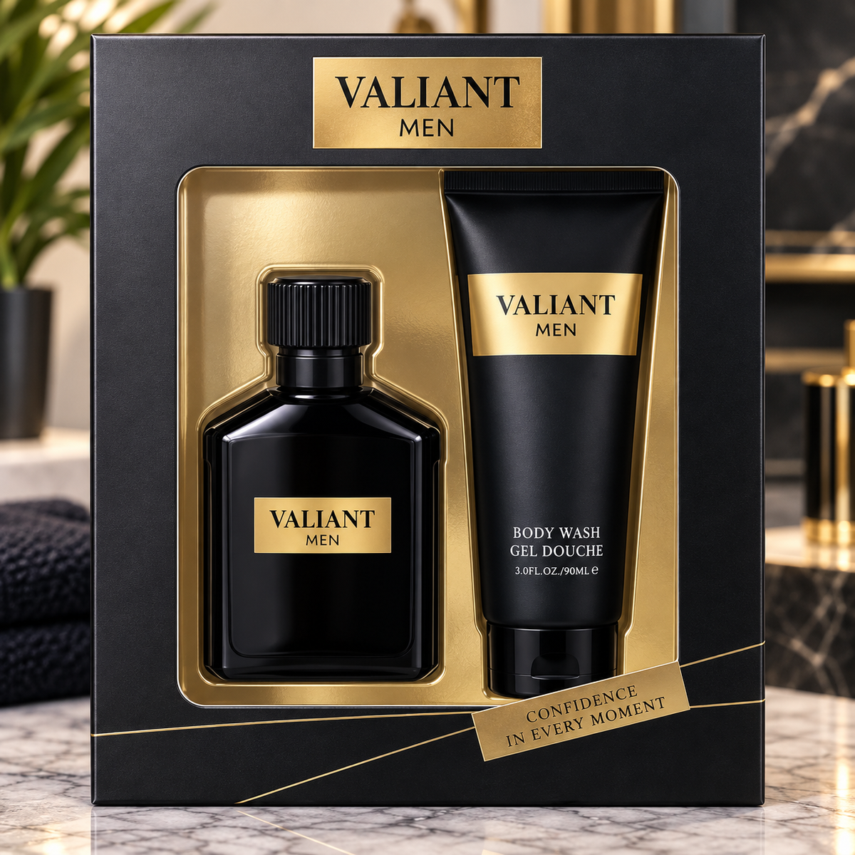 Valiant Men 2-Piece Fragrance & Body Wash Gift Set