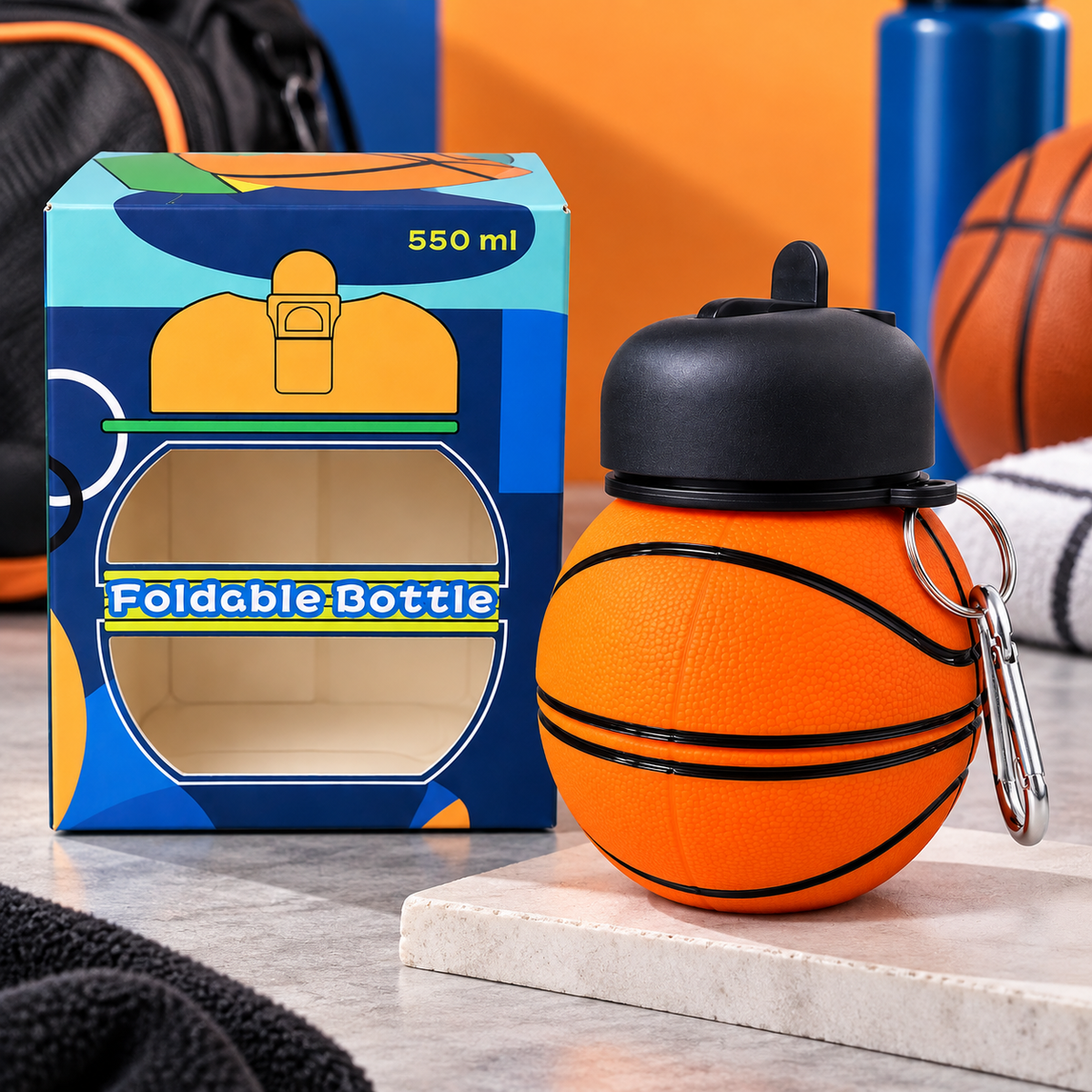 Foldable Basketball Bottle – 550 ml