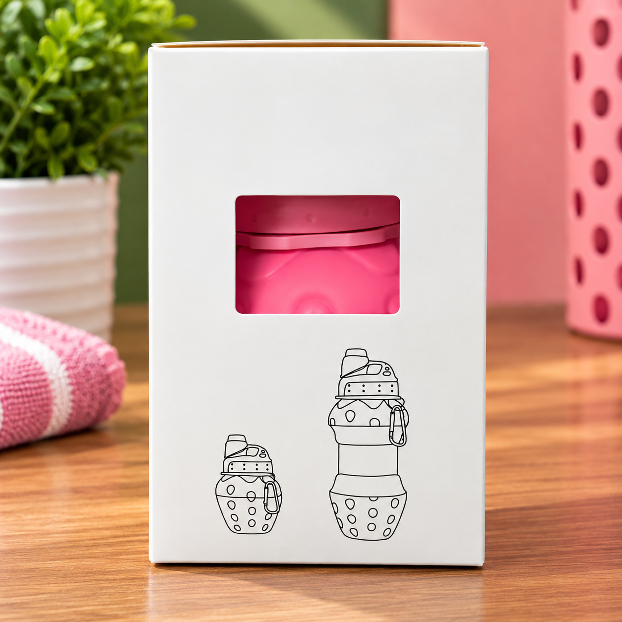 Collapsible Strawberry Water Bottle
