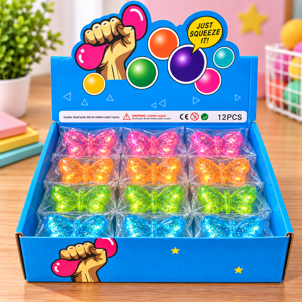 Glitter Butterfly Squeeze Toy