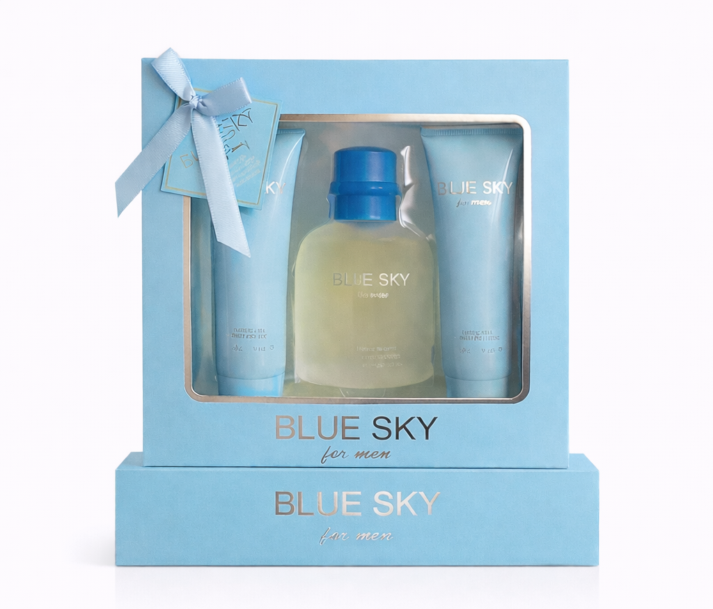 Blue Sky👖Estuche de regalo de Eau de Parfum, gel de ducha y loción de 3 piezas