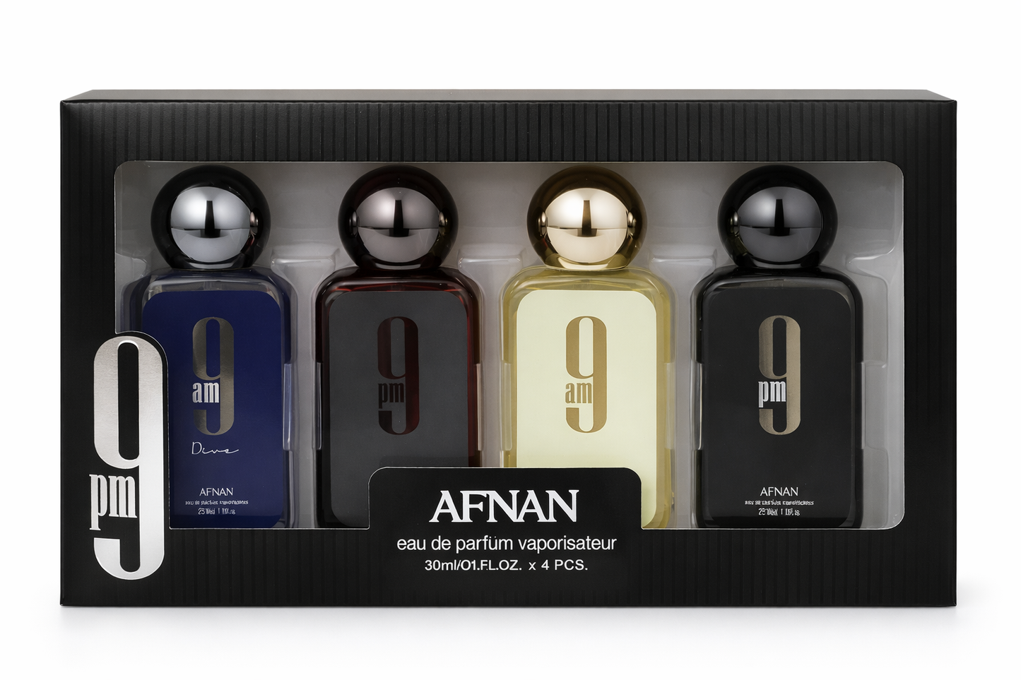 Afnan 9am/9pm 🕘 Set de regalo de 4 mini Eau de Parfum
