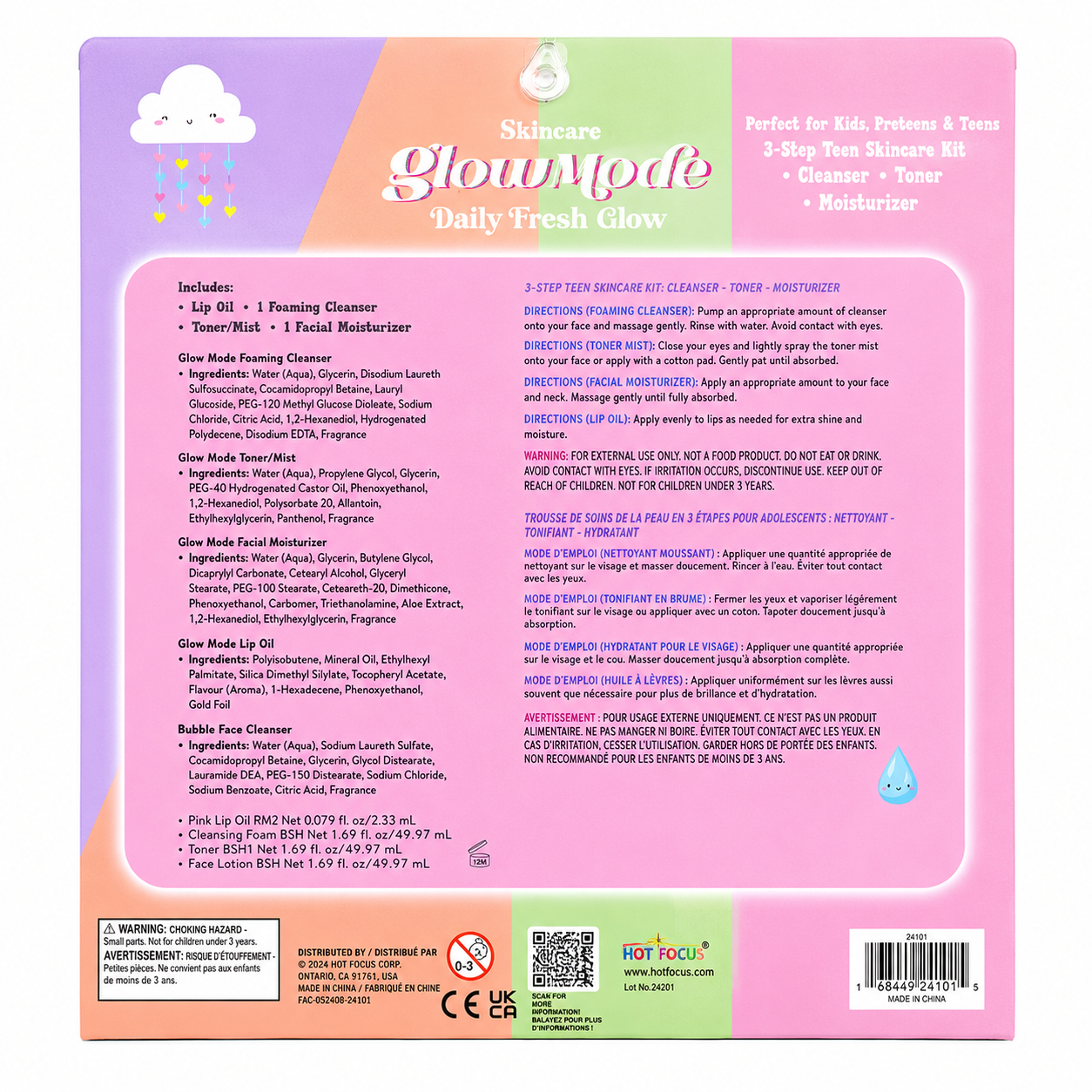 Hot Focus Glow Mode Daily Fresh Glow 3-Step Skincare Kit