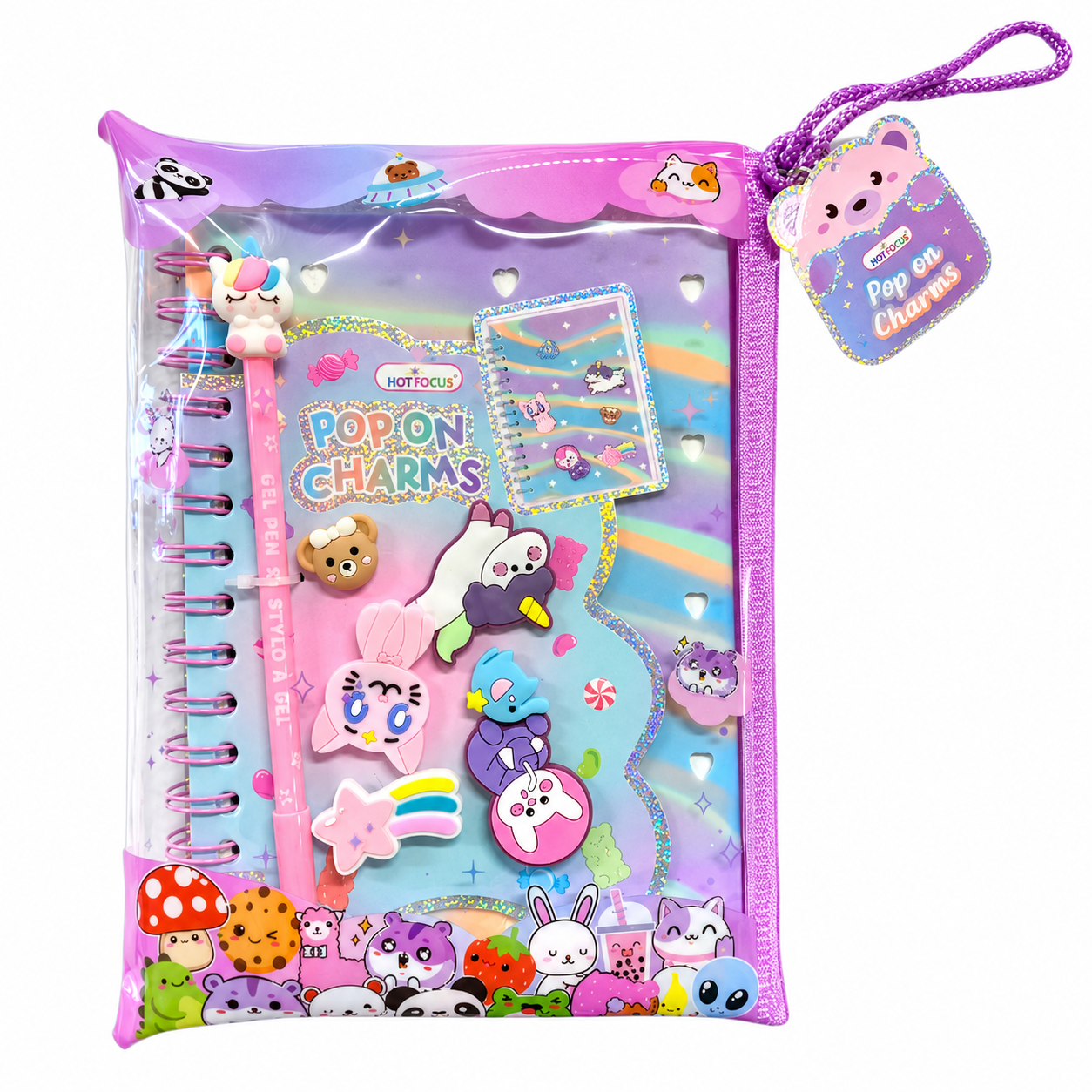 Hot Focus Pop On Charms Journal & Stationery Set