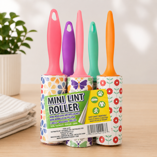 Mini Lint Roller Set – 5 Rollers (150 Total Sheets)
