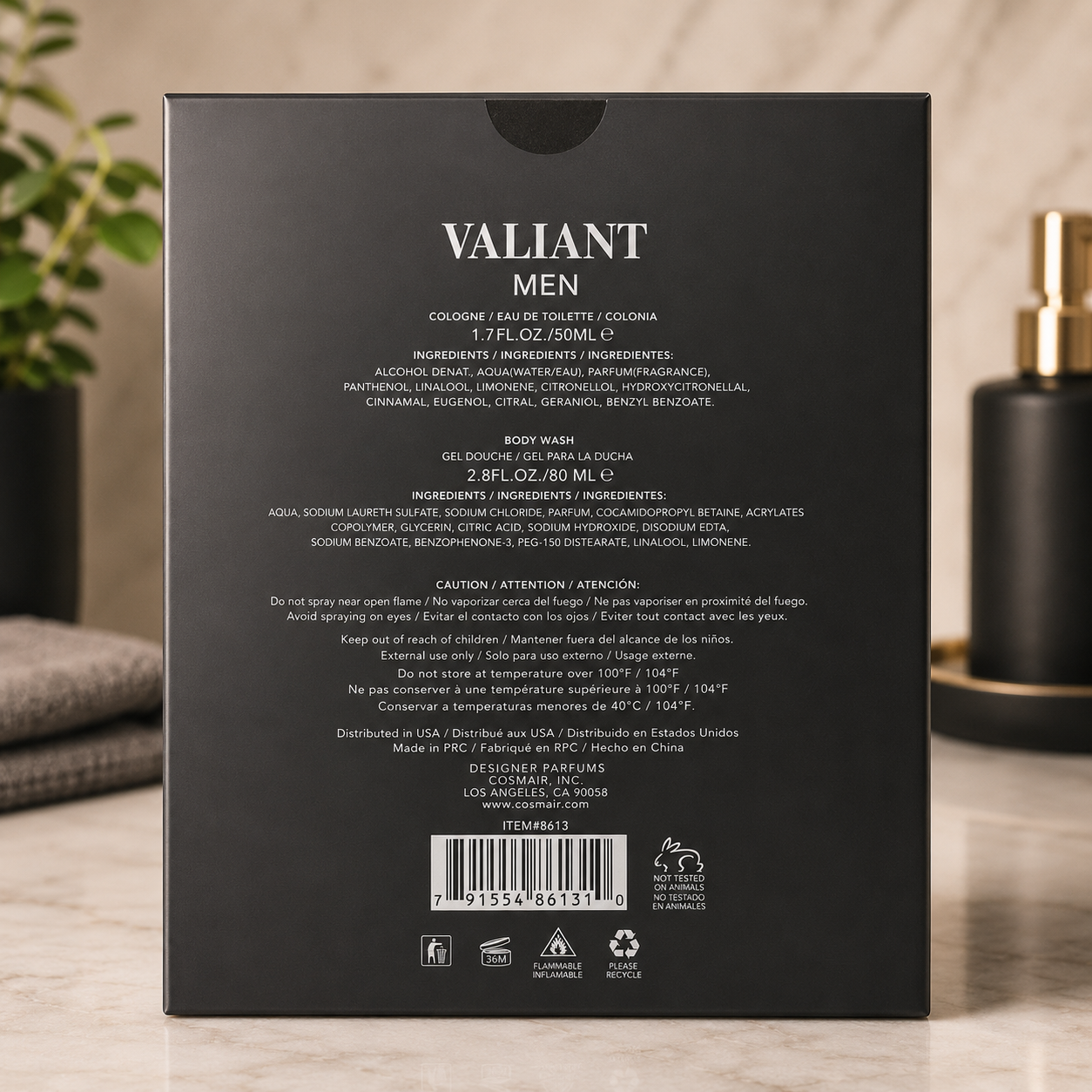 Valiant Men 2-Piece Cologne & Body Wash Gift Set