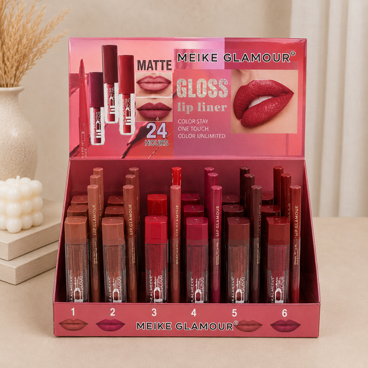 MEIKE GLAMOUR Matte Lip Liner & Gloss Set