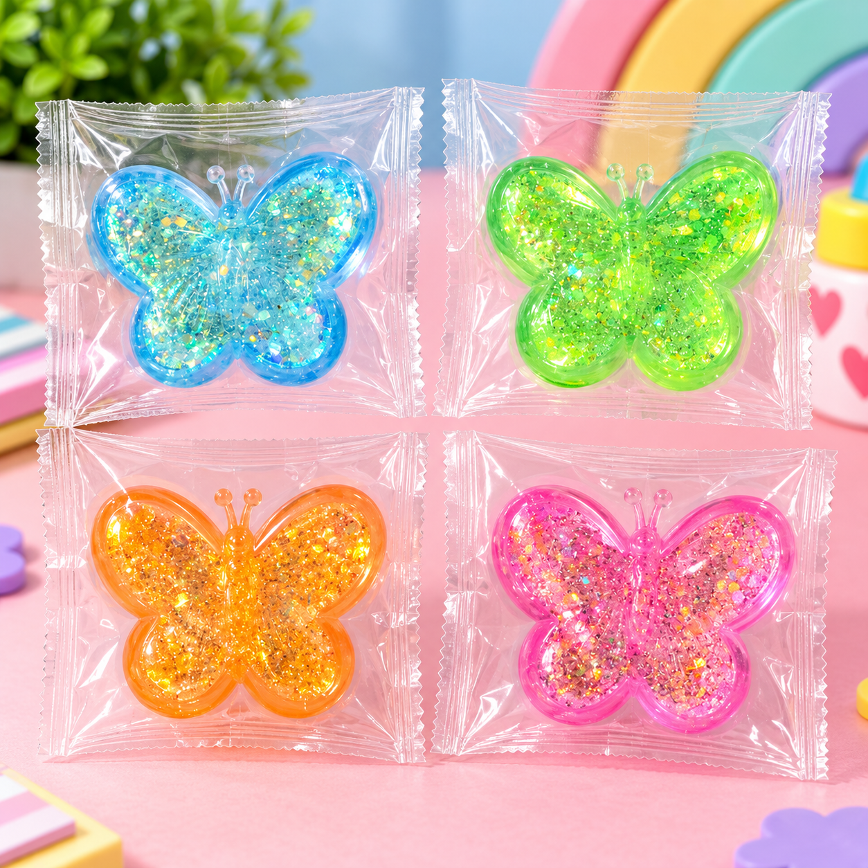 Glitter Butterfly Squeeze Toy