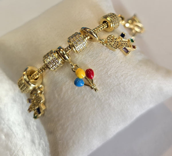 🎉 Up & Away Balloon Charm Bracelet