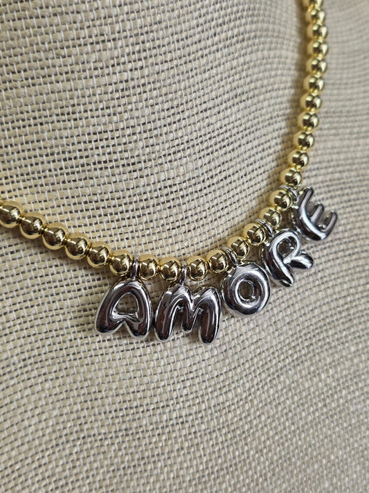 💛 "Amore" Necklace – Love in Every Letter