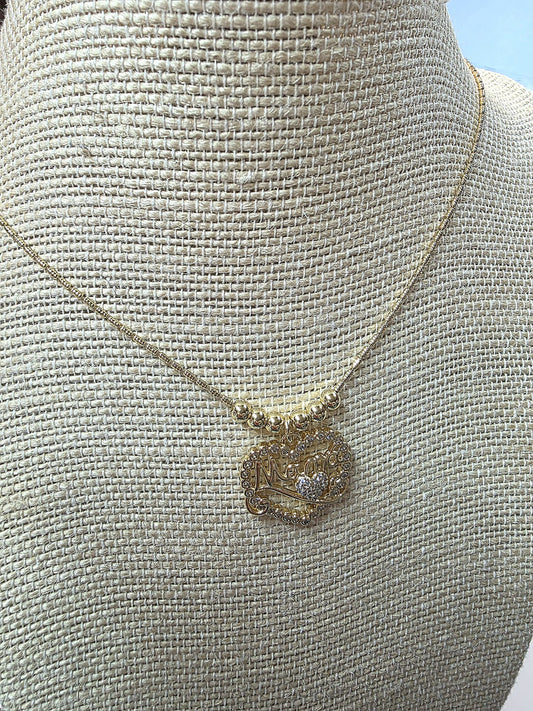 💖 "Mom" Heart Pendant Necklace