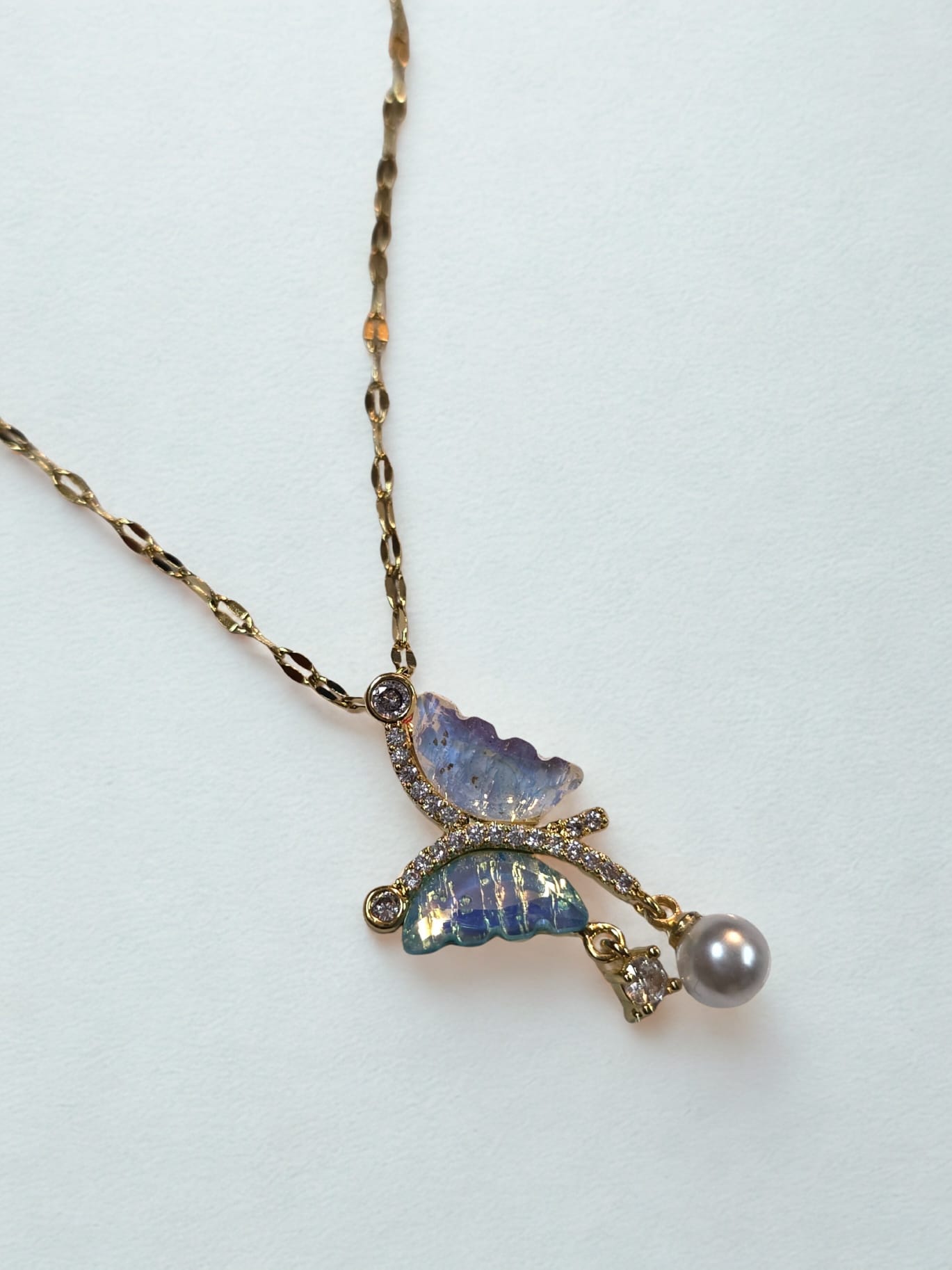 🦋&nbsp;Double Wing Butterfly Necklace – Gold &amp; Silver Available
