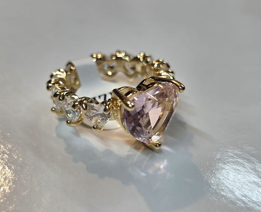 💖 Heart-Shaped Lavender Crystal Ring
