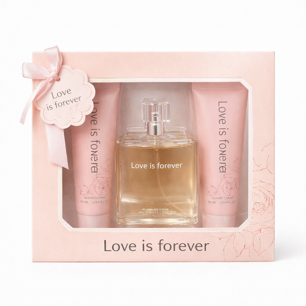 Love is Forever ♾️ Set de regalo de 3 piezas de Eau de Parfum, Gel de Ducha y Loción