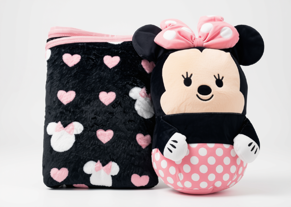 Minnie Mouse Plush & Blanket Gift Set – Pink Hearts