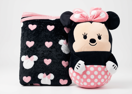 Minnie Mouse Plush & Blanket Gift Set – Pink Hearts