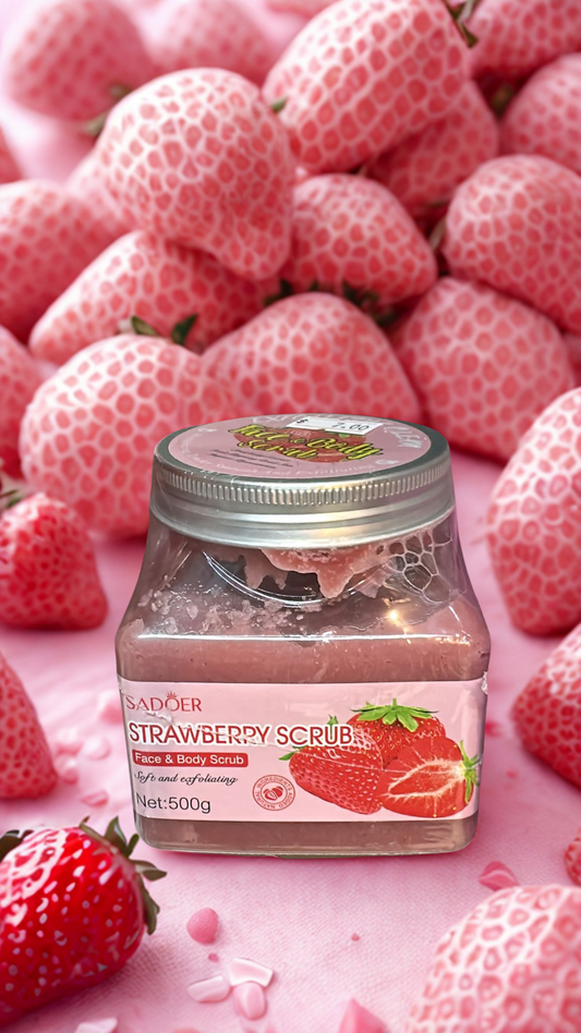 🍓 Sadoer Strawberry Scrub – Face & Body Exfoliant (500g)
