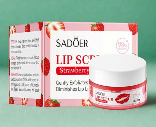🍓 Sadoer Strawberry Lip Scrub – Exfoliating & Nourishing (20g)