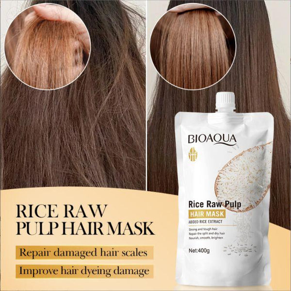Bioaqua Rice Raw Pulp Hair Mask – Ultimate Repair for Damaged Hair!