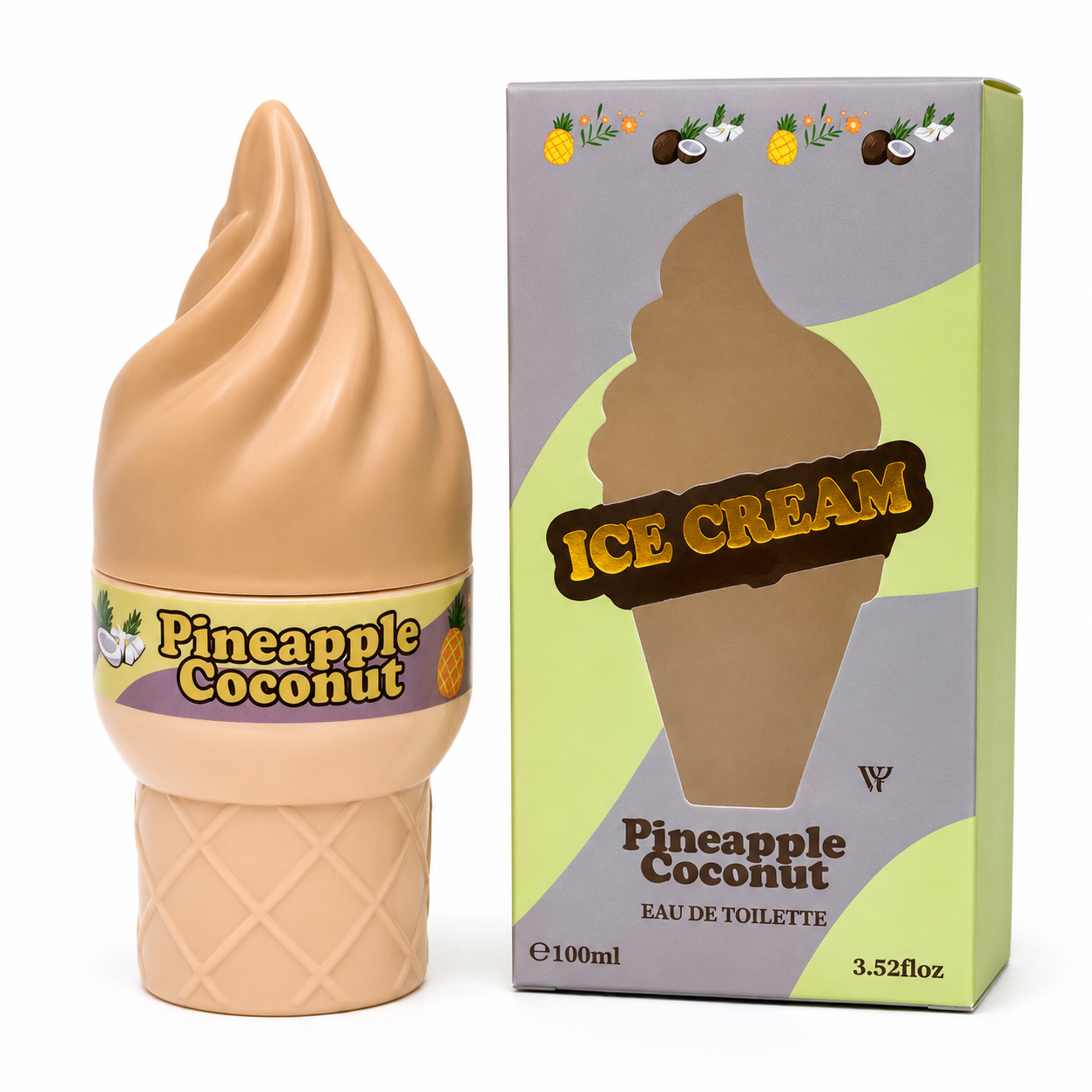Sweet Ice Cream Perfume Collection – Vanilla Cream, Pineapple Coconut & Chocolate Brownie – 100ml