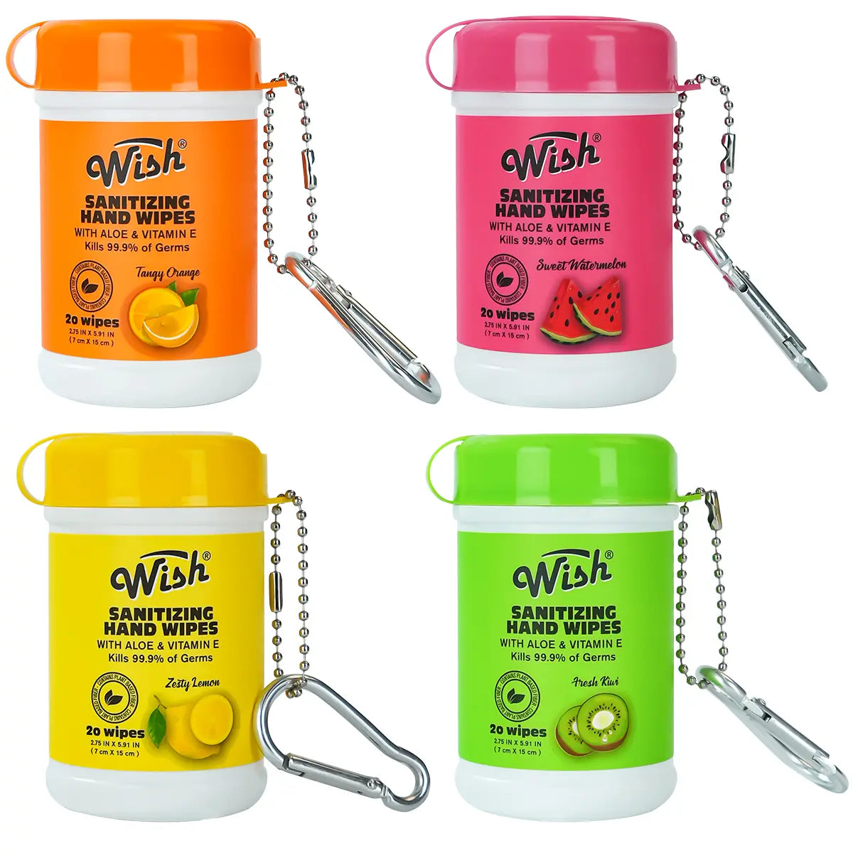 Wish Sanitizing Hand Wipes & Keychain 🍋‍🟩
